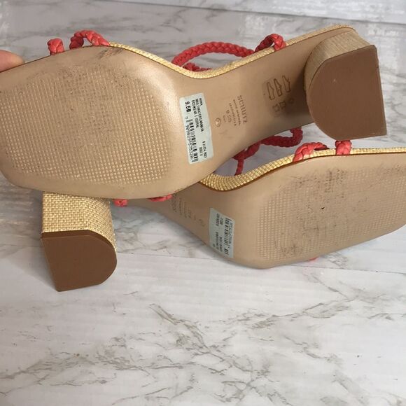 Anthropologie SCHUTZ Mid Atanado Leather block heel daisy Sandals heels SZ 9.5 B - Picture 10 of 10